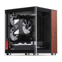 Jonsbo TK-0 PC Gehäuse, Mini-Tower, Mini-ITX, Tempered Glass, Holz - schwarz