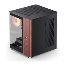 Jonsbo TK-0 PC Gehäuse, Mini-Tower, Mini-ITX, Tempered Glass, Holz - schwarz