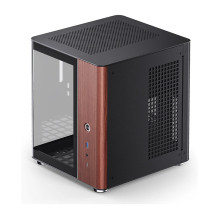 Jonsbo TK-0 PC Gehäuse, Mini-Tower, Mini-ITX, Tempered Glass, Holz - schwarz