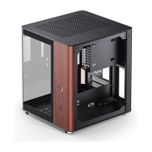 Jonsbo TK-0 PC Gehäuse, Mini-Tower, Mini-ITX, Tempered Glass, Holz - schwarz