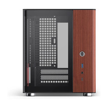 Jonsbo TK-0 PC Gehäuse, Mini-Tower, Mini-ITX, Tempered Glass, Holz - schwarz