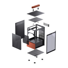 Jonsbo T6 PC Gehäuse, Mini-Tower, Mini-ITX, Tempered Glass, Holz - schwarz Jonsbo T6 PC Gehäuse, Mini-Tower, Mini-ITX, Tempered Glass, Holz - schwarz