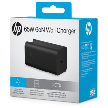 N HP USB-C 65W GaN Ladegerät Schwarz, inkl. 2m USB-C Kabel, Power Delivery (PD) 3.0
