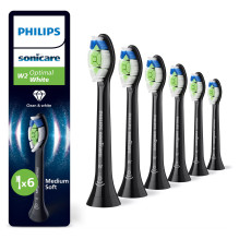 Pakaitinis dantų šepetėlis HX6066 / 88 / Sonicare W2 Optimal White 6-Pack Black Pakaitinis dantų šepetėlis HX6066 / 88 / Sonicare W2 Optimal White 6-Pack Black