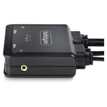 STARTECH.COM 2-Port Hybrid USB-C DisplayPort Kabel KVM Switch 4K 60Hz Mini KVM Switch mit 1,8m USB-A / DP / Audio &amp; 