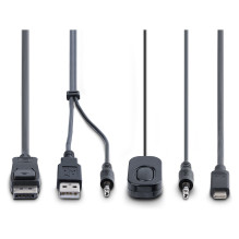 STARTECH.COM 2-Port Hybrid USB-C DisplayPort Kabel KVM Switch 4K 60Hz Mini KVM Switch mit 1,8m USB-A / DP / Audio &amp; 