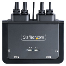 STARTECH.COM 2-Port Hybrid USB-C DisplayPort Kabel KVM Switch 4K 60Hz Mini KVM Switch mit 1,8m USB-A / DP / Audio &amp; 