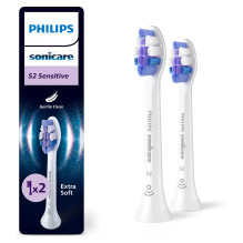 HX6052 / 87 „Sonicare Sensitive“ keičiamos šepetėlio galvutės, 2 vnt., baltos HX6052 / 87 „Sonicare Sensitive“ keičiamos šepetėlio galvutės, 2 vnt., baltos