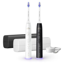 Dantų šepetėlis HX7419 / 01 / „Sonicare 6500“ su Etui dviejų dalių pakuote, juodas / baltas