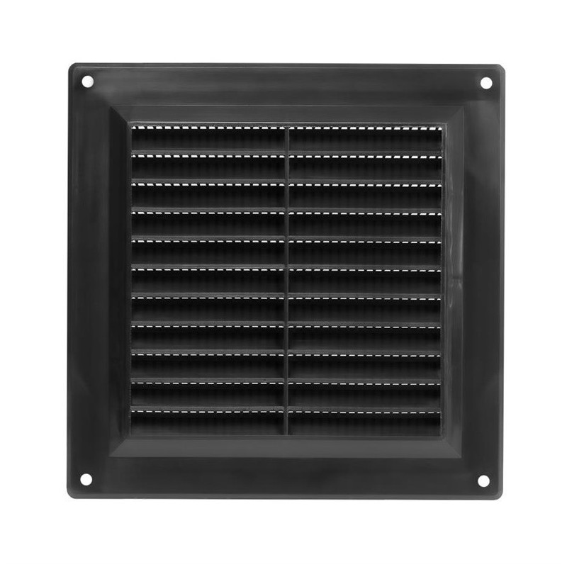 Plastic ventilation grille, 150 x 150 mm, black