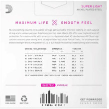 D'Addario XS Super Light (9-42) - elektrinės gitaros stygos D'Addario XS Super Light (9-42) - elektrinės gitaros stygos