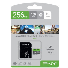 SD MicroSD XC kortelė 256GB PNY Elite Cl.10 U1 mažmeninė prekyba SD MicroSD XC kortelė 256GB PNY Elite Cl.10 U1 mažmeninė prekyba