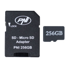 PNI 256 GB „MicroSD“ atminties kortelė su SD adapteriu, 10 klasė, 80 Mb/s, V30 PNI 256 GB „MicroSD“ atminties kortelė su SD adapteriu, 10 klasė, 80 Mb/s, V30