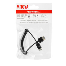 HDMI Laidas - 50cm Spiralinis HDMI į Mini HDMI 2.1 8K 60Hz 48Gbps HDMI Laidas - 50cm Spiralinis HDMI į Mini HDMI 2.1 8K 60Hz 48Gbps