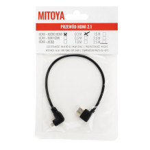 HDMI Laidas - 30cm Kampinis HDMI į Micro HDMI 8K @ 60Hz, 4K @ 120Hz