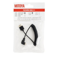 HDMI Laidas - Micro HDMI 50cm Spiral 8K 60Hz 4K 120Hz Auksu Padengtas HDMI Laidas - Micro HDMI 50cm Spiral 8K 60Hz 4K 120Hz Auksu Padengtas