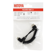 HDMI Laidas - Kampinis HDMI į Mini HDMI 50 cm 48 Gbps 8K / 60Hz Spiralinis