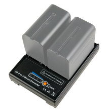 Adapteris - 2x NPF į V-Lock Maitinimo Jungtį su LED Indikatoriais 126g