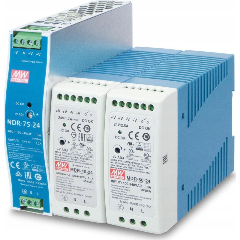 PLANET DIN bėgio maitinimo šaltinis (PWR-60-24) 60 vatų, 24V,