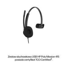 HP Poly Mission 415 Monaural USB Wired Headset Classic HP Poly Mission 415 Monaural USB Wired Headset Classic