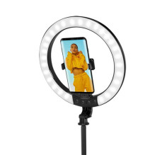Logilink smartphone ring light with selfie stick tripod, DM 20cm