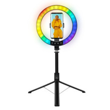 Logilink smartphone ring light with selfie stick tripod, DM 20cm