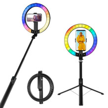 Logilink smartphone ring light with selfie stick tripod, DM 20cm