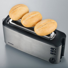 Severin Automatik-Langschlitztoaster AT 2515 (sidabras, 1 000 vatų, skirtas 2 Scheiben skrebučiams)