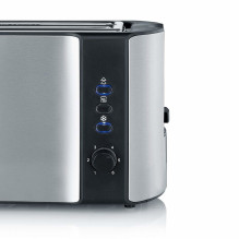 Severin Automatik-Langschlitztoaster AT 2590 (edelstahl / juodas, 1 400 vatų, skirtas 4 Scheiben Toast) Severin Automatik-Langschlitztoaster AT 2590 (edelstahl / juodas, 1 400 vatų, skirtas 4 Scheiben Toast)