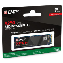 Emtec X250 2 TB M.2 Serial ATA III 3D NAND cietais disks Emtec X250 2 TB M.2 Serial ATA III 3D NAND cietais disks