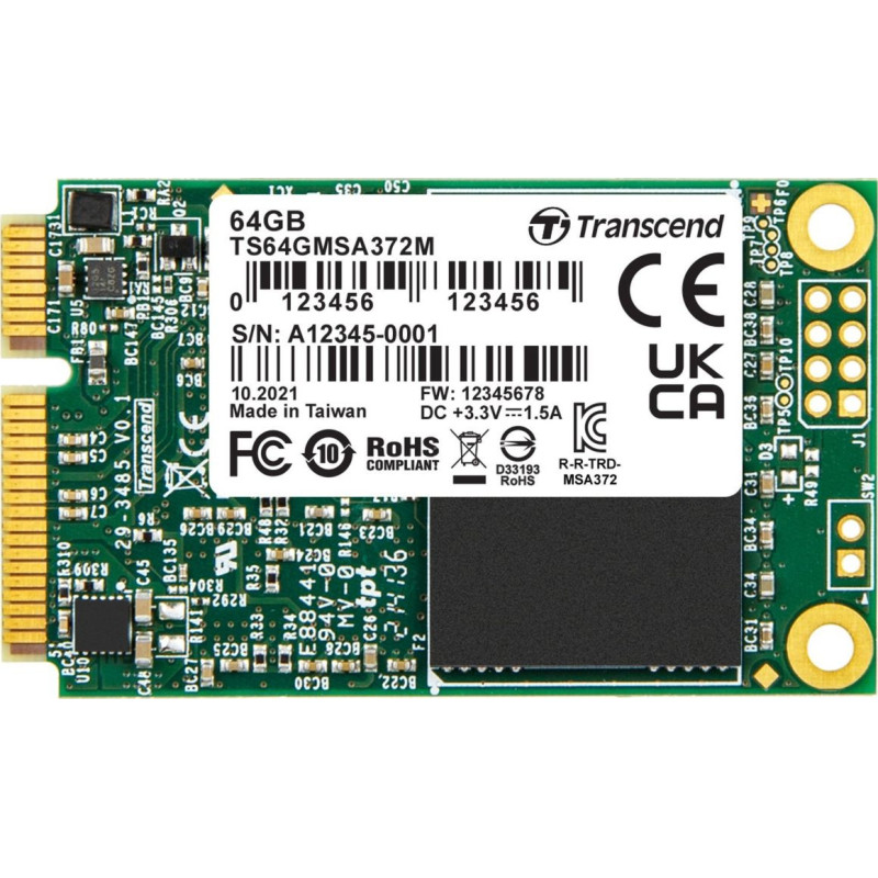 SSD disks Transcend MSA372M 64GB mSATA SATA III (TS64GMSA372M)