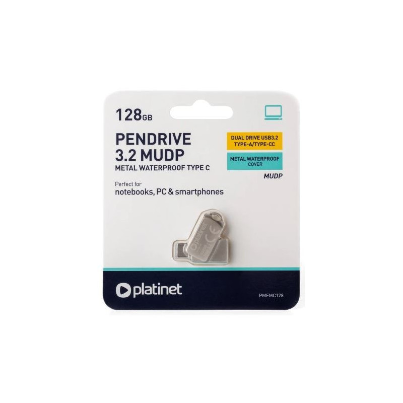 Memory usb drive Platinet Metal UDP 128GB USB 3.2 + Type-C