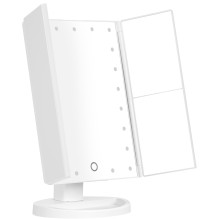 Humanas HS-ML04 makeup mirror with LED lighting - white Humanas HS-ML04 makeup mirror with LED lighting - white