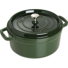 STAUB apvalus ketaus puodas 3.8 l žalios spalvos STAUB apvalus ketaus puodas 3.8 l žalios spalvos