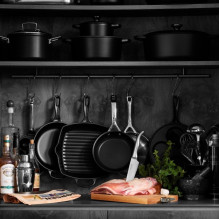 Le Creuset Ketaus grilio keptuvė kvadratinė 26x26cm matinė juoda