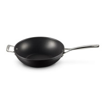 Le Creuset Tvirtas nelipnus keptuvė wok 30cm Black Silver (51104300010202) Le Creuset Tvirtas nelipnus keptuvė wok 30cm Black Silver (51104300010202)