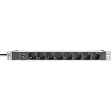 DIGITUS 8-way power distribution board 1HE PDU, IEC C14 male IT DIGITUS 8-way power distribution board 1HE PDU, IEC C14 male IT