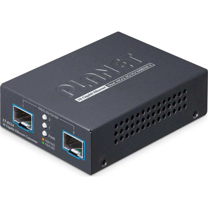PLANET 2-Port 10G / 2.5G / 1G / 100BASE-X tinklo keitiklis Black
