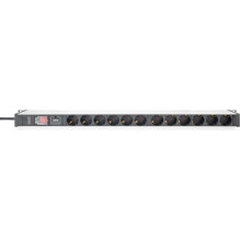 DIGITUS PDU 1HE 12xSchuko 16A outputs 230V / 16A Black