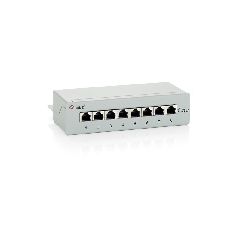 Equip Patchpanel 8xRJ45 Cat5e Darbalaukio 100MHz RAL7035
