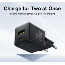 Baseus Travel Charger Palm Series, C+U, PD 3.0, QC 3.0, 20W, Black EU (P10111608113-00) Baseus Travel Charger Palm Series, C+U, PD 3.0, QC 3.0, 20W, Black EU (P10111608113-00)