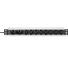 DIGITUS PDU 1HE 8xC13 2xC19 outputs 230V / 16A Black
