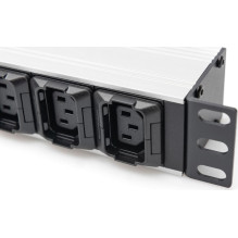 DIGITUS PDU 1HE 8xC13 2xC19 outputs 230V / 16A Black