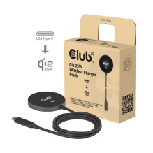 Club3D Wireless Qi2 USB-C Charger 25W, Black retail Club3D Wireless Qi2 USB-C Charger 25W, Black retail