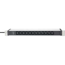 DIGITUS PDU 1U 12xC13 išėjimai 230V / 16A Juoda DIGITUS PDU 1U 12xC13 išėjimai 230V / 16A Juoda