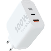 Xtorm GaN2 Ultra sieninis įkroviklis 100W / PD / 2x USB-C / 1x USB-A White
