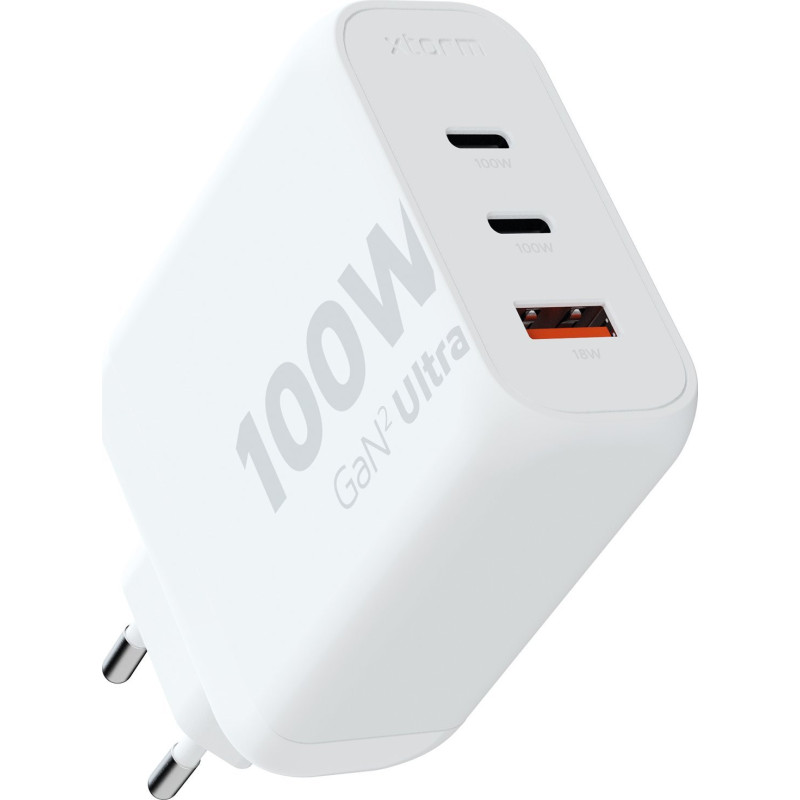 Xtorm GaN2 Ultra sieninis įkroviklis 100W / PD / 2x USB-C / 1x USB-A White