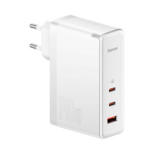 Ładowarka Baseus Baseus ładowarka sieciowa GaN5 Pro PD 140W 2x USB-C 1x USB biała + kabel USB-C - USB-C 240W Ładowarka Baseus Baseus ładowarka sieciowa GaN5 Pro PD 140W 2x USB-C 1x USB biała + kabel USB-C - USB-C 240W