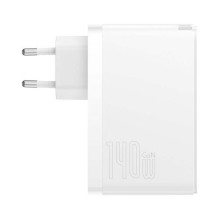 Ładowarka Baseus Baseus ładowarka sieciowa GaN5 Pro PD 140W 2x USB-C 1x USB biała + kabel USB-C - USB-C 240W Ładowarka Baseus Baseus ładowarka sieciowa GaN5 Pro PD 140W 2x USB-C 1x USB biała + kabel USB-C - USB-C 240W