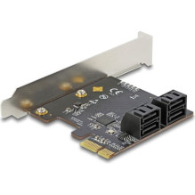 Valdiklis Delock DELOCK 4 prievadų SATA PCI Express x1 kortelė Žemo profilio formatas Valdiklis Delock DELOCK 4 prievadų SATA PCI Express x1 kortelė Žemo profilio formatas